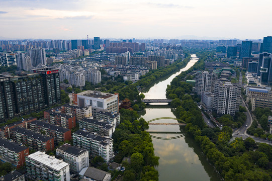 杭州运河两岸拱墅风光