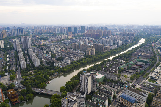 杭州城北运河两岸拱墅风光