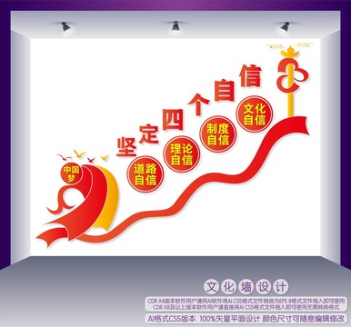 四個自信樓梯文化墻