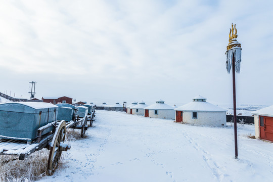 雪地蒙古包勒勒车