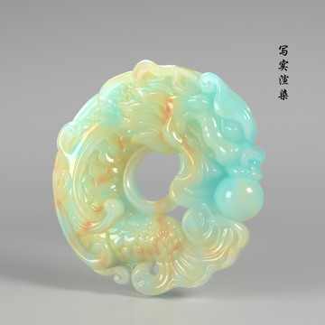龍魚玉石模型