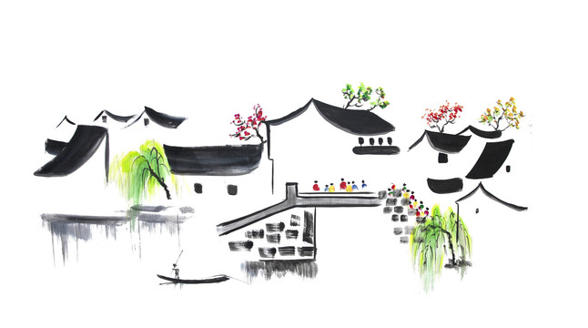 春意江南水墨畫(huà)