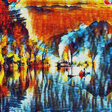 抽象藝術(shù)風景油畫