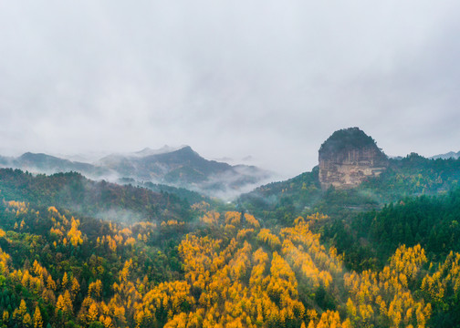 烟雨麦积山之一