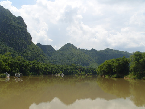 洪水过后左江山水