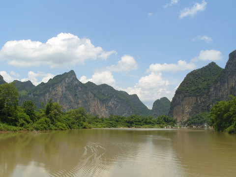 洪水过后左江山水