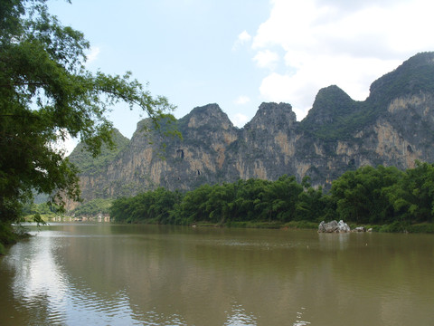 洪水过后左江山水