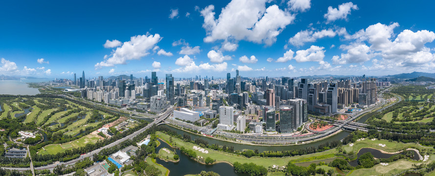 中国深圳市南山区大沙河片区全景