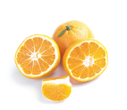 白底上放着柑橘