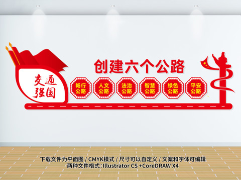 六個(gè)公路文化墻