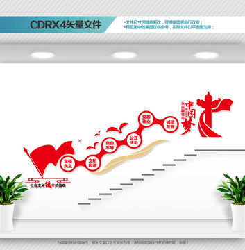 核心價值樓道文化墻