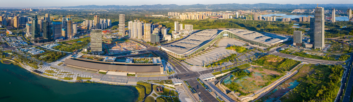 天府新区西博城片区建筑全景图