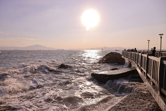 厦门海滩日落