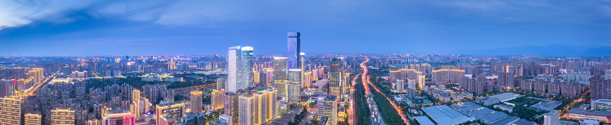 中国西安市雁塔区城市夜景
