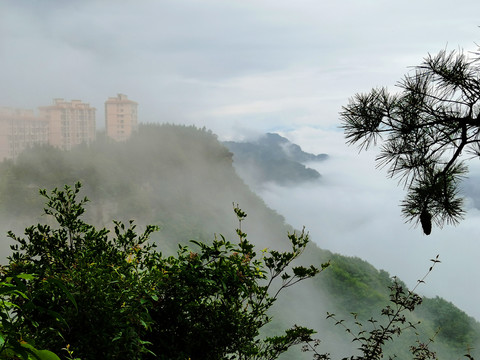 云海云雾缭绕山中云雾