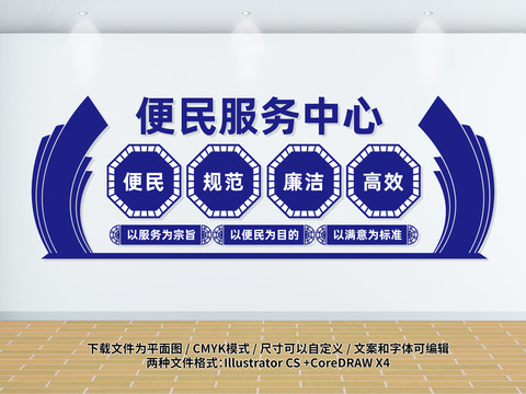 便民服務(wù)中心文化墻