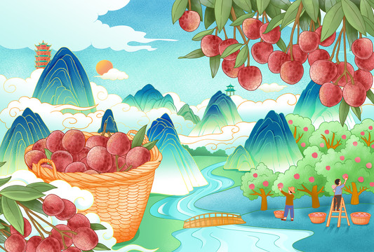 荔枝插畫