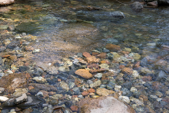 户外大山里流淌的活水潭溪