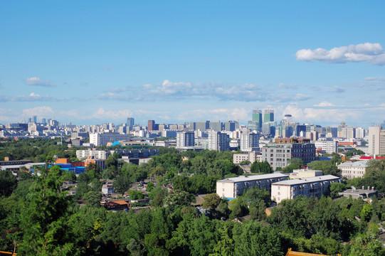 景山俯瞰北京城市风光