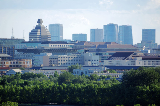 景山俯瞰北京城市风光