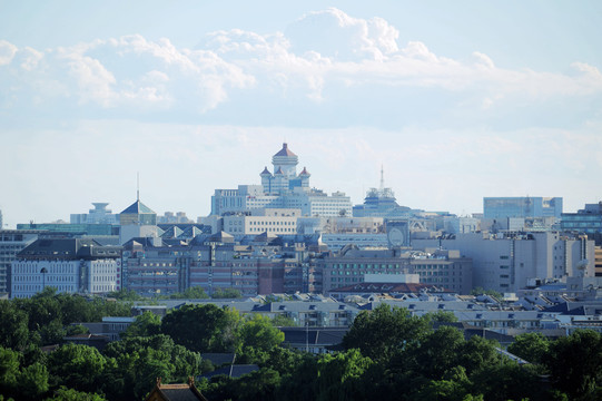 景山俯瞰北京城市风光