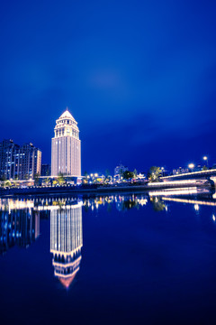 杭州临安城市夜景