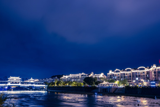 杭州临安城市夜景