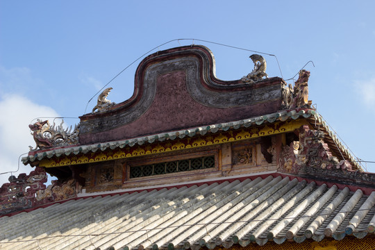文昌孔庙大成殿侧面建筑细节