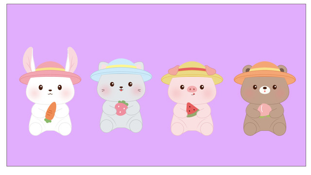 水果動物插畫