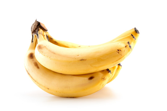 白背景上一挂成熟了的香蕉