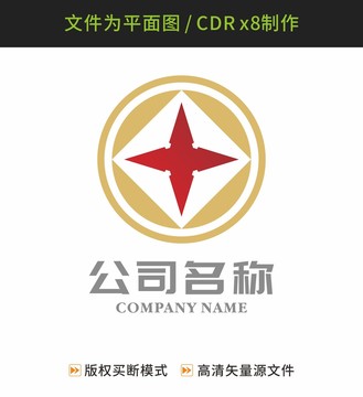 金融金钱指南针logo圆形素材