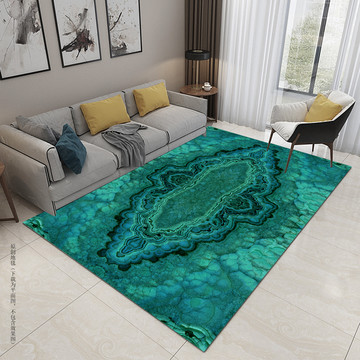 北欧现代绿色地毯地垫