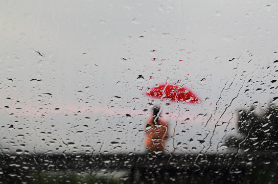 在雨中