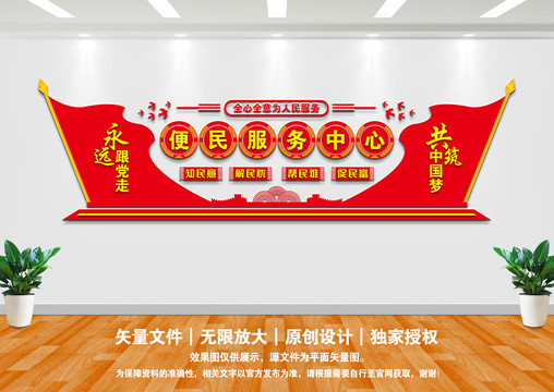 便民服務(wù)中心文化墻