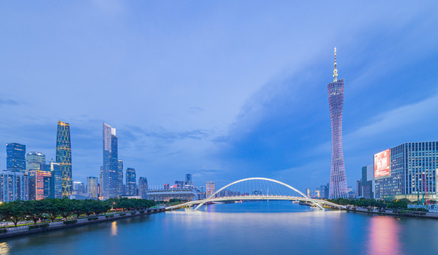 广州地标建筑城市夜景全貌