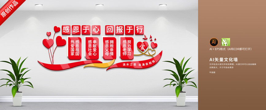 感恩創(chuàng)文文化墻