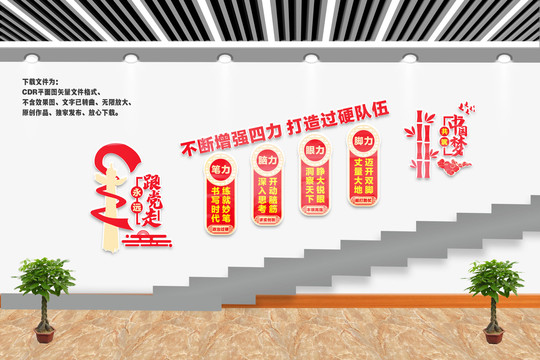 四力樓梯文化墻