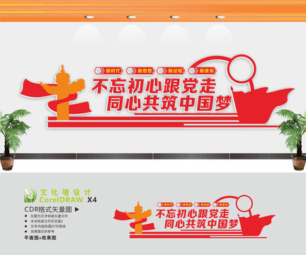 不忘初心跟黨走文化墻