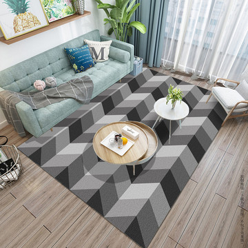 现代抽象灰色布纹地毯地垫