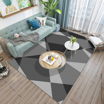 现代抽象几何布纹地毯地垫