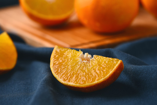 橙子果肉特写