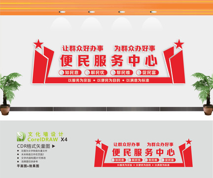 便民服務(wù)中心文化墻