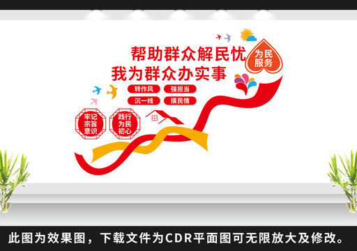 我為群眾辦實(shí)事樓梯文化墻