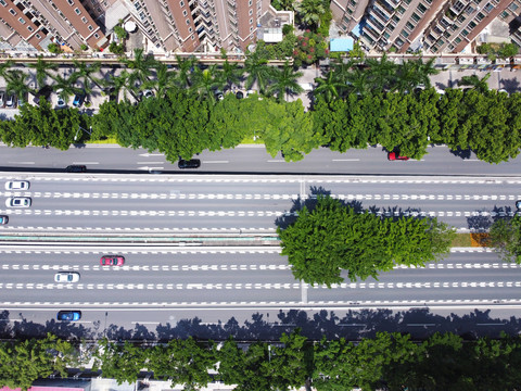 城市道路交通车流航拍