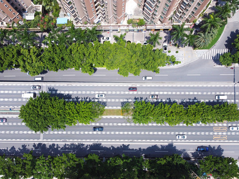 城市道路交通车流航拍