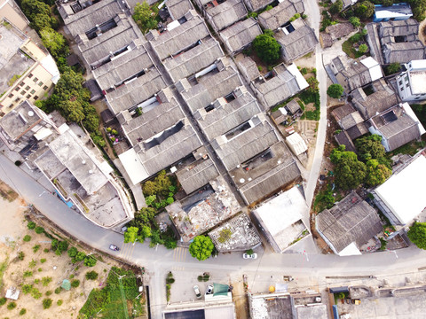 中国潮汕地区建筑航拍