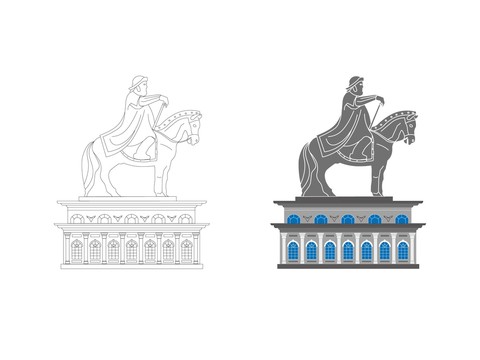 成吉思汗骑马雕像