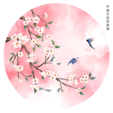 古風(fēng)桃花插畫