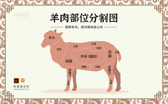 羊肉分割图