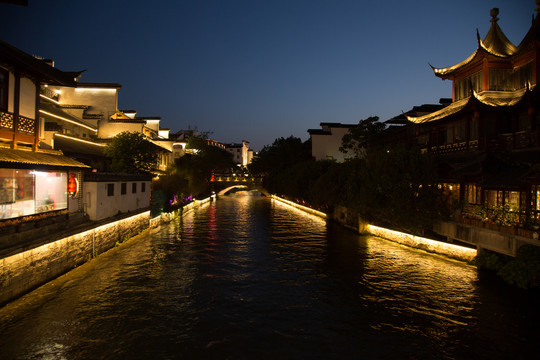 南京夫子庙的夜景